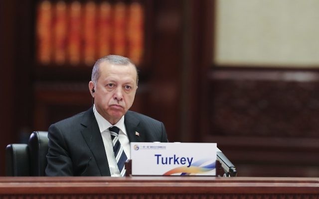 Turkish President Recep Tayyip Erdogan attends the Roundtable Summit Phase One Sessions during the Belt and Road Forum, at the International Conference Center in Yanqi Lake, north of Beijing, May 15, 2017. (AFP/POOL / Lintao Zhang) Turkish President Recep Tayyip Erdogan attends the Roundtable Summit Phase One Sessions during the Belt and Road Forum, at the International Conference Center in Yanqi Lake, north of Beijing, May 15, 2017. (AFP/POOL / Lintao Zhang)