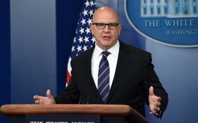National Security Adviser H. R. McMaster speaks during a press briefing at the White House in Washington, DC on May 16, 2017. (AFP PHOTO / Olivier Douliery) National Security Adviser H. R. McMaster speaks during a press briefing at the White House in Washington, DC on May 16, 2017. (AFP PHOTO / Olivier Douliery)
