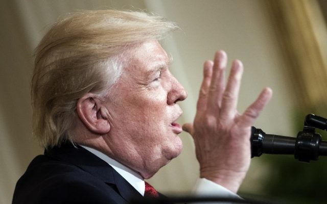 US President Donald Trump speaks during a press conference with Colombia's President President Juan Manuel Santos in the East Room of the White House May 18, 2017 in Washington, DC. (Brendan Smialowski / AFP) US President Donald Trump speaks during a press conference with Colombia's President President Juan Manuel Santos in the East Room of the White House May 18, 2017 in Washington, DC. (Brendan Smialowski / AFP)