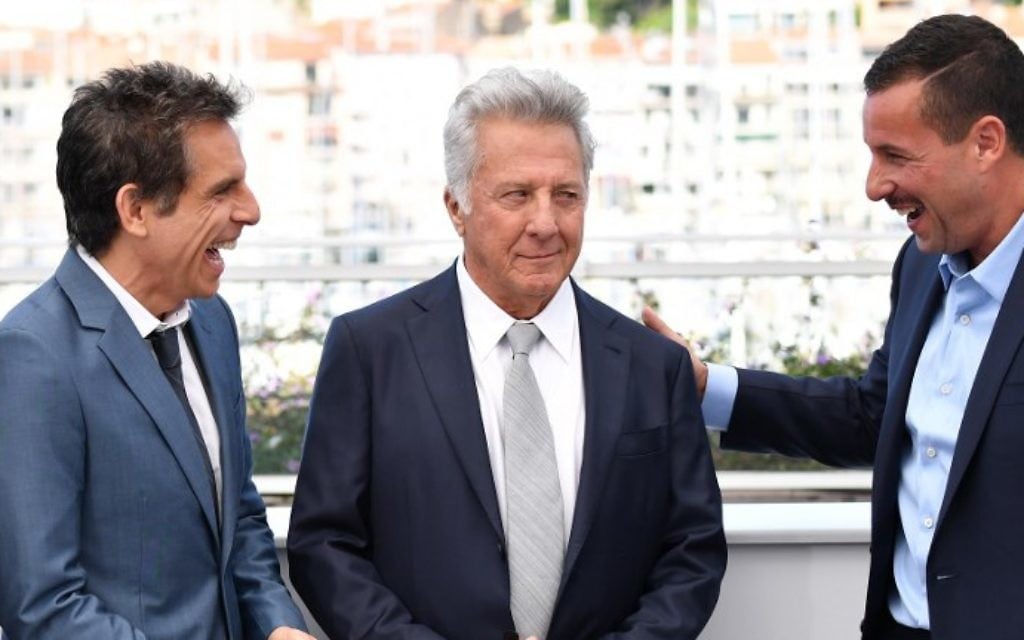 (From L) Ben Stiller, Dustin Hoffman and Adam Sandler pose on May 21, 2017 during a photocall for the film 'The Meyerowitz Stories (New and Selected)' at the 70th edition of the Cannes Film Festival in Cannes, southern France (Alberto PIZZOLI / AFP)