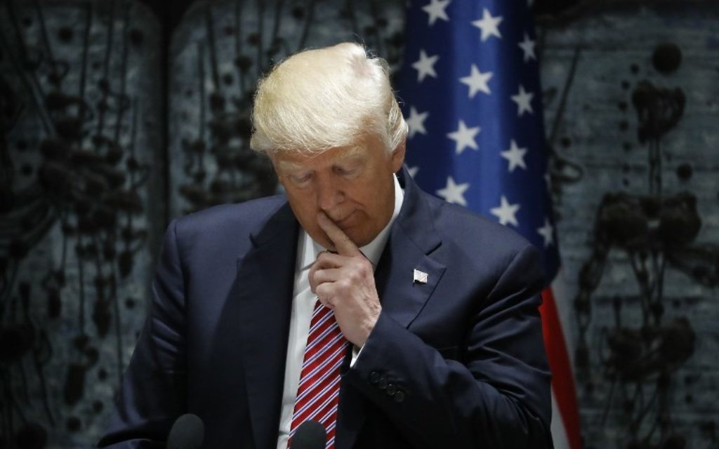 US President Donald Trump speaks during a press conference at the President's Residence in Jerusalem on May 22, 2017.(AFP PHOTO / Thomas COEX) US President Donald Trump speaks during a press conference at the President's Residence in Jerusalem on May 22, 2017.(AFP PHOTO / Thomas COEX)