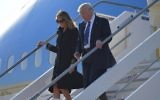 US President Donald Trump and First Lady Melania Trump step off Air Force One upon arrival at Rome's Fiumicino Airport on May 23, 2017. (Mandel Ngan/AFP)