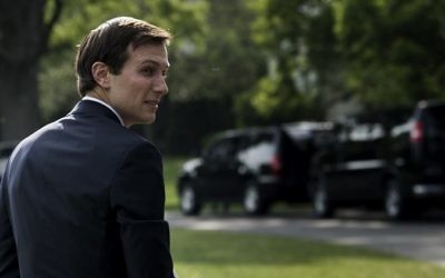 This file photo taken on April 27, 2017 shows White House Senior Advisor Jared Kushner walking to the White House in Washington, DC. (AFP/ Brendan Smialowski)