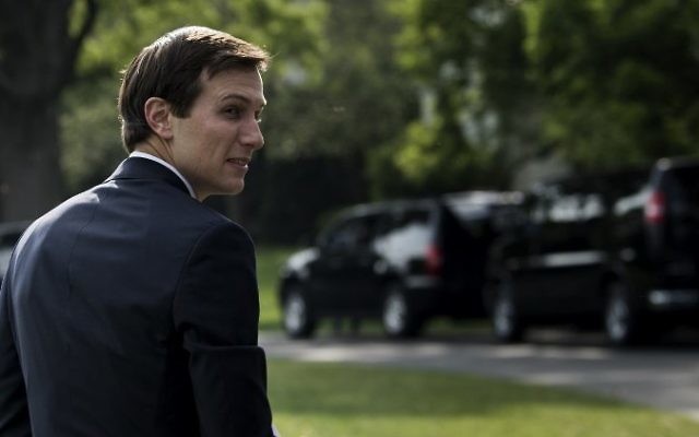 This file photo taken on April 27, 2017 shows White House Senior Advisor Jared Kushner walking to the White House in Washington, DC. (AFP/ Brendan Smialowski) This file photo taken on April 27, 2017 shows White House Senior Advisor Jared Kushner walking to the White House in Washington, DC. (AFP/ Brendan Smialowski)
