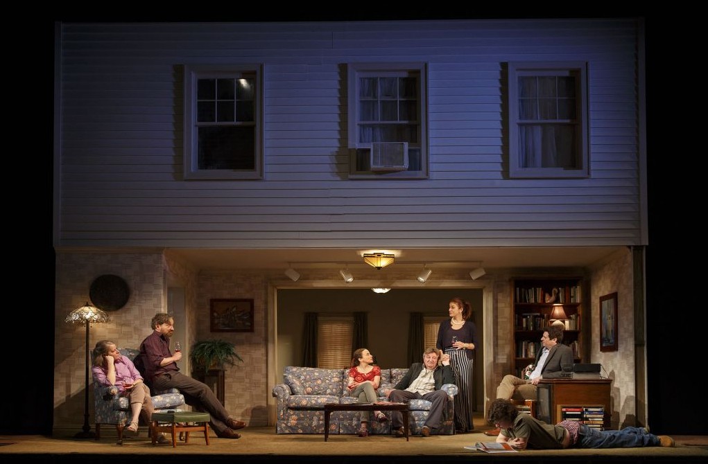 Tasha Lawrence, Jeremy Shamos, Maria Dizzia, Larry Bryggman, Kate Walsh, Gary Wilmes and Seth Steinberg in 'If I Forget.' (Photo by Joan Marcus, 2017) Tasha Lawrence, Jeremy Shamos, Maria Dizzia, Larry Bryggman, Kate Walsh, Gary Wilmes and Seth Steinberg in 'If I Forget.' (Photo by Joan Marcus, 2017)