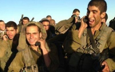 Gilad Yacoby, who fell in the 2014 Gaza war, during a 'stretcher march.' (Courtesy)