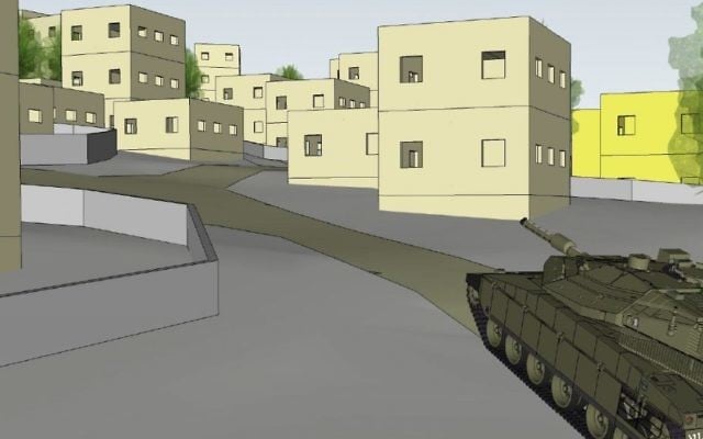 The plans for a new urban warfare training facility in northern Israel that is meant to simulate a Lebanese village were unveiled on May 29, 2017. (IDF Spokesperson's Unit) The plans for a new urban warfare training facility in northern Israel that is meant to simulate a Lebanese village were unveiled on May 29, 2017. (IDF Spokesperson's Unit)