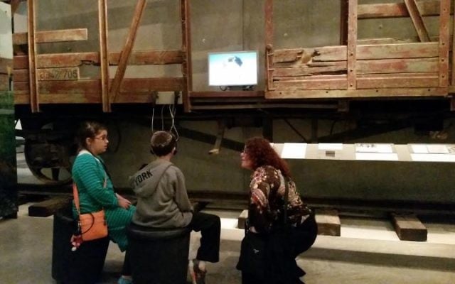 Holocaust scholar and educator Elana Heideman giving a tour of Yain Yad Vashem. (Courtesy)