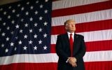 US President Donald Trump is introduced to speak to US military troops at Naval Air Station Sigonella, May 27, 2017, in Sigonella, Italy. (AP/Evan Vucci)