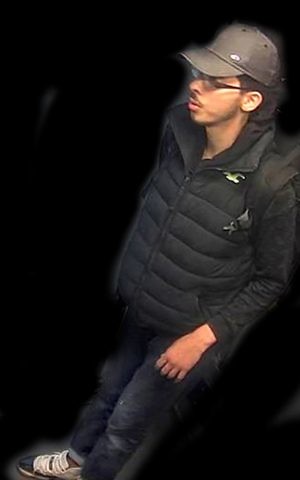 CCTV image of Salman Abedi in an unknown location on the night of the attack he carried out on Manchester Arena, May 22, 2017. (Greater Manchester Police via AP)