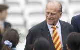 Britains Prince Philip, the Duke of Edinburgh, smiles during his visit to Lord's Cricket Ground to open the new Warner Stand, in London, May 3, 2017. (Arthur Edward/Pool/AP)