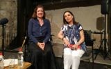 Anne-Marie O'Connor, left, and Ora Ahimeir, just prior to a discussion as part of the Personal Pages: Meet the Authors series at the Tower of David Museum in Jerusalem's Old City, May 15, 2017. (Yaakov Schwartz/Times of Israel)