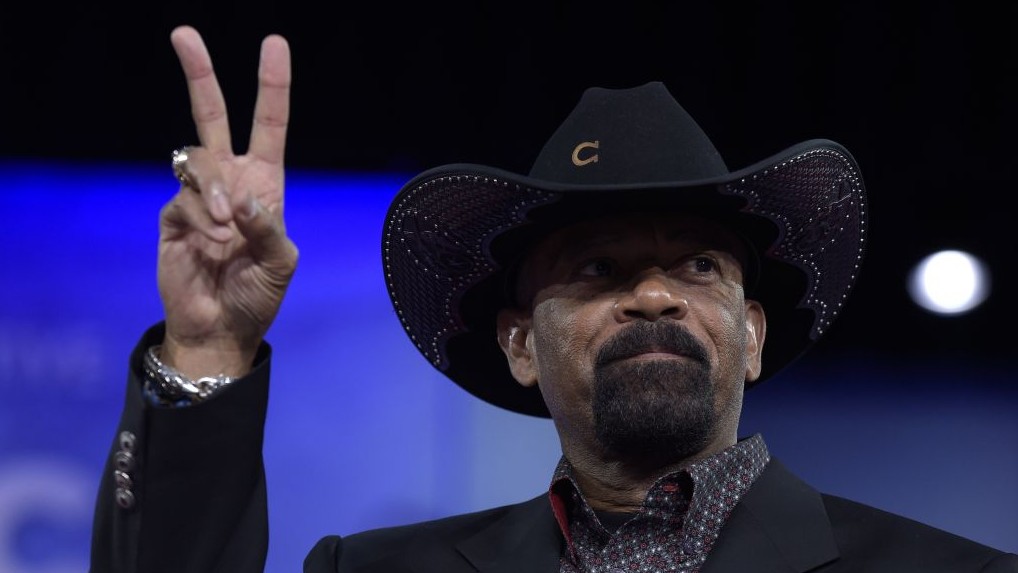 In this Feb. 23, 2017, photo, Milwaukee County Sheriff David Clarke gestures as he speaks at the Conservative Political Action Conference (CPAC) in Oxon Hill, Md. (AP/Susan Walsh) In this Feb. 23, 2017, photo, Milwaukee County Sheriff David Clarke gestures as he speaks at the Conservative Political Action Conference (CPAC) in Oxon Hill, Md. (AP/Susan Walsh)