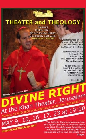 The poster from 'Divine Right,' the first production from Theater and Theology (Courtesy Theater and Theology) The poster from 'Divine Right,' the first production from Theater and Theology (Courtesy Theater and Theology)