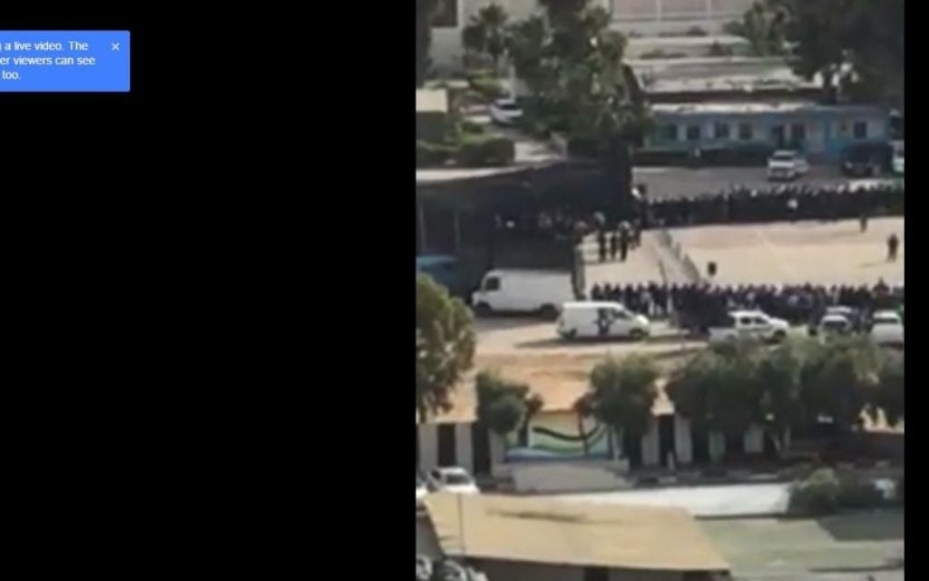 Screen capture of a  Facebook live feed of the execution of three men by Hamas in the Gaza Strip on May 25, 2017 (Facebook Screen capture)