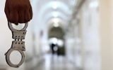 Illustrative. Handcuffs in a courthouse. (Abir Sultan/Flash90)