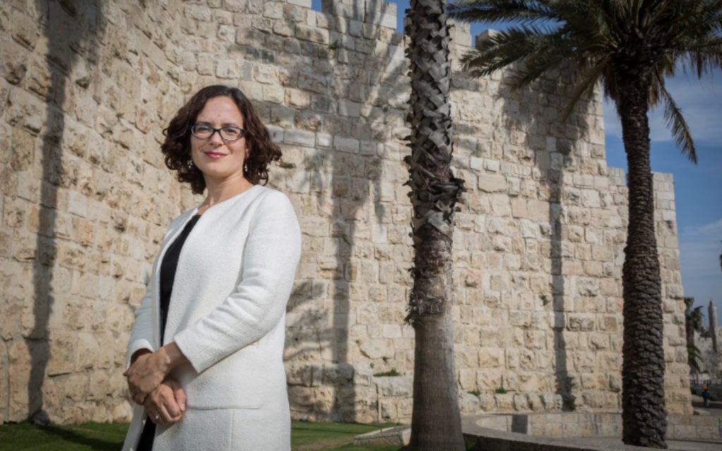 Kulanu MK Rachel Azaria outside the Old City walls in Jerusalem, March 23, 2015. (Hadas Parush/Flash90) Kulanu MK Rachel Azaria outside the Old City walls in Jerusalem, March 23, 2015. (Hadas Parush/Flash90)