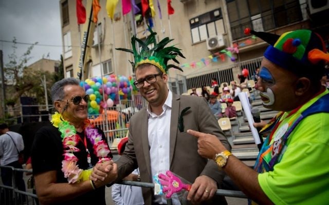 Likud MK Oren Hazan attends the Holon Purim parade, the largest in the country, March 12, 2017. (Miriam Alster/ Flash90) 