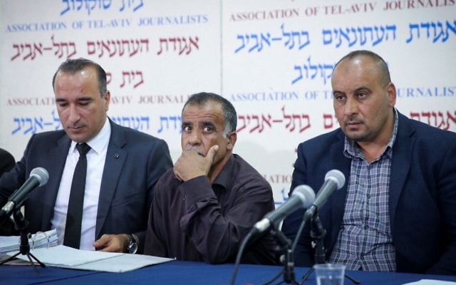 Members of the Dawabsha family speak at a press conference in Tel Aviv announcing their decision to sue the State of Israel on May 8, 2017. (Flash90) Members of the Dawabsha family speak at a press conference in Tel Aviv announcing their decision to sue the State of Israel on May 8, 2017. (Flash90)