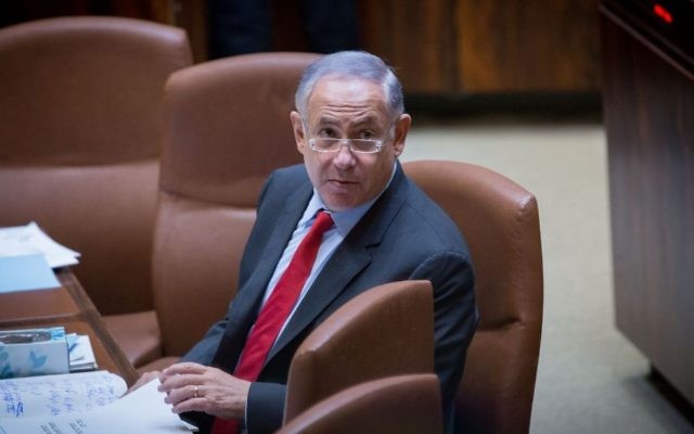 Prime Minister Benjamin Netanyahu seen at the opening of the summer plenary session in the Israeli parliament on May 8, 2017. (Miriam Alster/Flash90) 