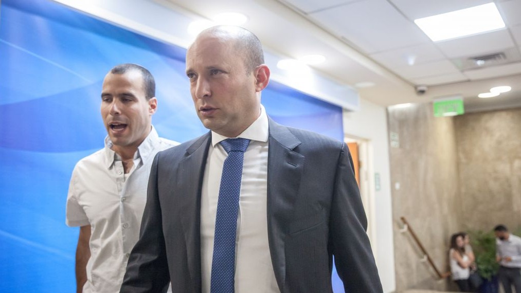 Education Minister Naftali Bennett arrives at the weekly cabinet meeting at the Prime Minister office in Jerusalem, May 14, 2017. (Emil Salman) Education Minister Naftali Bennett arrives at the weekly cabinet meeting at the Prime Minister office in Jerusalem, May 14, 2017. (Emil Salman)