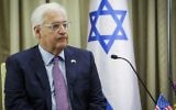 File: US Ambassador to Israel David Friedman at a ceremony for new ambassadors at the President's Residence in Jerusalem on May 16, 2017. (Noam Revkin Fenton/Pool/Flash90)