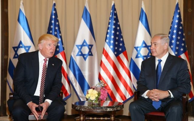 US President Donald Trump meets with Israeli Prime Minister Benjamin Netanyahu at the King David hotel in Jerusalem on May 22, 2017 (Kobi Gideon / GPO)