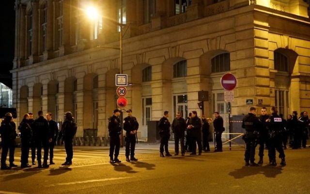 Police stand guard outside Paris' Gare du Nord station following a security incident on May 9, 2017. (AP Photo/Raphael Satter) Police stand guard outside Paris' Gare du Nord station following a security incident on May 9, 2017. (AP Photo/Raphael Satter)