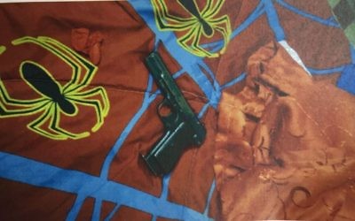 A pistol found by the Shin Bet security service that was allegedly used to carry out shooting attacks on Israeli civilians and soldiers in the West Bank in April 2017. (Shin Bet)