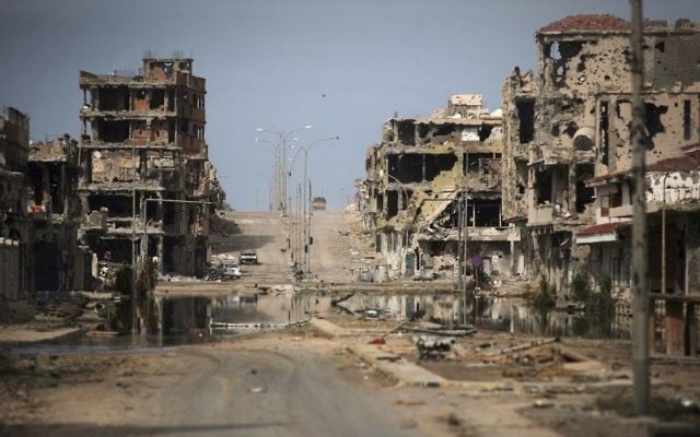 Buildings ravaged by fighting in Sirte, Libya, October 22, 2011. (AP Photo/Manu Brabo, File)