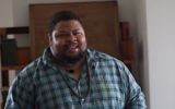 Michael Twitty speaking at the annual Food Book Fair in New York, May 13, 2017. (Clay Williams/JTA)
