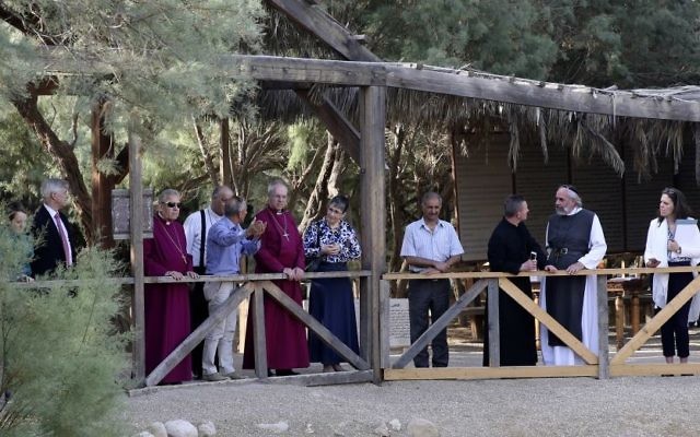 The Archbishop of Canterbury, Justin Welby, center left, visits the archaeological site al-Maghtas in Jordan Wednesday believed to be the place where John the Baptist baptized Jesus of Nazareth on May, 3, 2017. (AP Photo/Sam McNeil) The Archbishop of Canterbury, Justin Welby, center left, visits the archaeological site al-Maghtas in Jordan Wednesday believed to be the place where John the Baptist baptized Jesus of Nazareth on May, 3, 2017. (AP Photo/Sam McNeil)