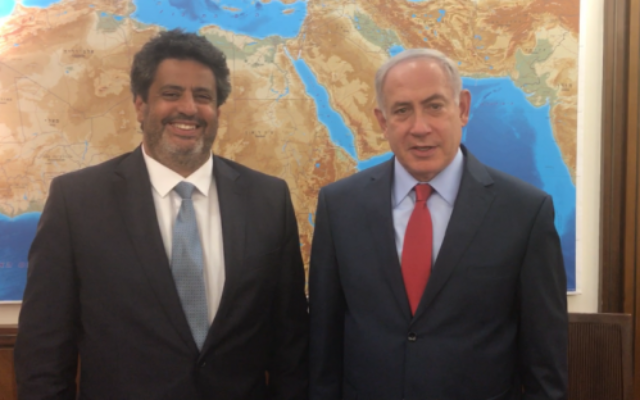 French-Jewish lawmaker Meyer Habib with Israeli Prime Minister Benjamin Netanyahu in Jerusalem in May 2017. (Screenshot) French-Jewish lawmaker Meyer Habib with Israeli Prime Minister Benjamin Netanyahu in Jerusalem in May 2017. (Screenshot)