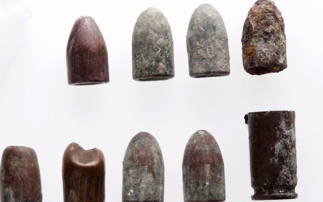 The Temple Mount Sifting Project uncovered these 9 mm bullets used as an Uzi’s ammunition in rubble.
 (Tal Rogovski)