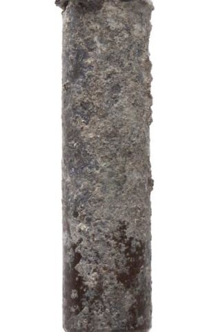 A 7.62 mm blank cartridge manufactured in 1957, probably used for firing an anti-tank grenade from a Belgian made Fal or 'FN' rifle was uncovered by the Temple Mount Sifting Project. (Tal Rogovski) A 7.62 mm blank cartridge manufactured in 1957, probably used for firing an anti-tank grenade from a Belgian made Fal or 'FN' rifle was uncovered by the Temple Mount Sifting Project. (Tal Rogovski)