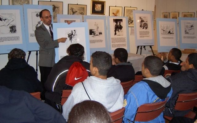 Dr. Rafael Medoff, founding director of The David S. Wyman Institute for Holocaust Studies in Washington, DC teaching high school students. (Courtesy)