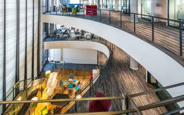 Inside of SAP's new building in Ra'anana (Courtesy: Uzi Porat)