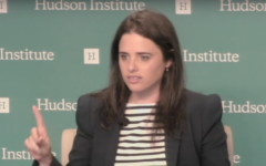 Israel's Justice Minister Ayelet Shaked speaks at the Hudson Institute in Washington, DC on May 10, 2017 (screen capture)