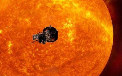 This image made available by the Johns Hopkins University Applied Physics Laboratory on Wednesday, May 31, 2017 depicts NASA's Solar Probe Plus spacecraft approaching the sun. (Johns Hopkins University Applied Physics Laboratory via AP)