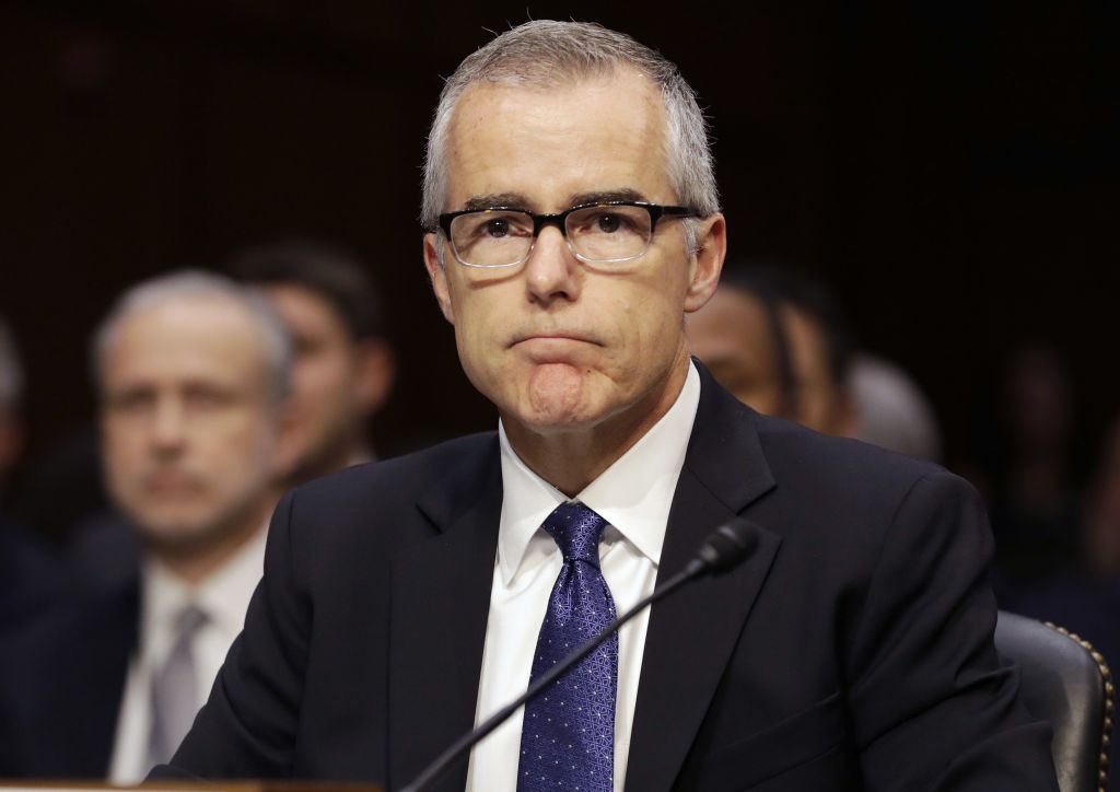 Acting FBI Director Andrew McCabe listens on Capitol Hill in Washington, Thursday, May 11, 2017, while testifying before a Senate Intelligence Committee hearing on major threats facing the US (AP /Jacquelyn Martin) Acting FBI Director Andrew McCabe listens on Capitol Hill in Washington, Thursday, May 11, 2017, while testifying before a Senate Intelligence Committee hearing on major threats facing the US (AP /Jacquelyn Martin)