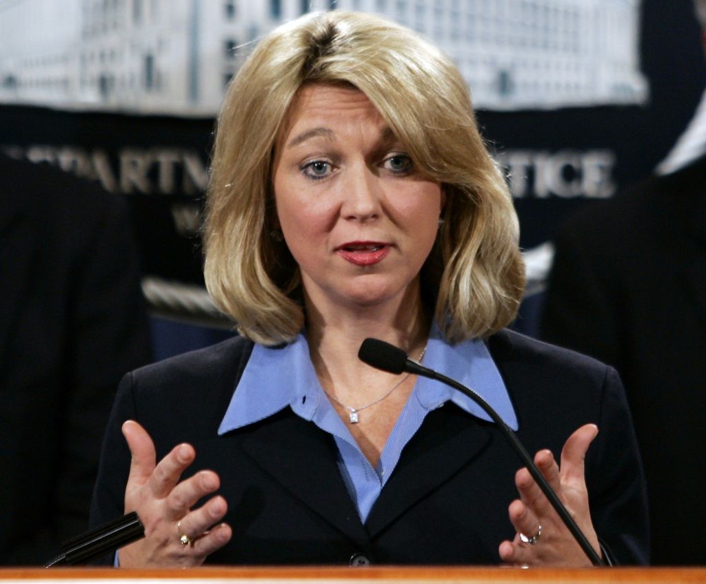 In this Jan. 3, 2006, file photo, then-Assistant Attorney General for the Criminal Division Alice Fisher briefs reporters at the Justice Department in Washington. (AP/J. Scott Applewhite, File) In this Jan. 3, 2006, file photo, then-Assistant Attorney General for the Criminal Division Alice Fisher briefs reporters at the Justice Department in Washington. (AP/J. Scott Applewhite, File)