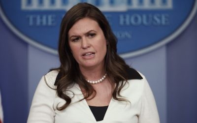 Deputy White House press secretary Sarah Huckabee Sanders speaks during the daily press briefing at the White House in Washington, Thursday, May 11, 2017. (AP/Evan Vucci)