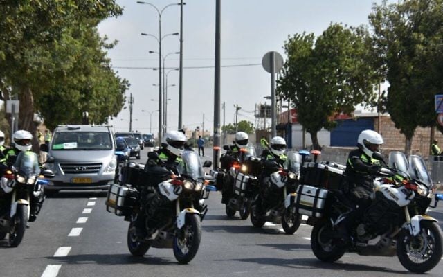 Donald Trump's motorcade leaving Jerusalem as he nears Bethlehem on May 23, 2017. (Israel Police)