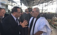Likud Minister Ayoub Kara meets with prime minister of the Sahrawi Republic of southern Morocco, Abdelkader Taleb Omar in Ecuador on May 24, 2017.  (Courtesy)