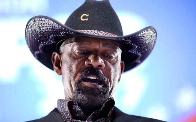 Milwaukee County Sheriff David Clarke speaking at the Conservative Political Action Conference in National Harbor, Md., Feb. 23, 2017. (JTA/Chip Somodevilla/Getty Images) Milwaukee County Sheriff David Clarke speaking at the Conservative Political Action Conference in National Harbor, Md., Feb. 23, 2017. (JTA/Chip Somodevilla/Getty Images)