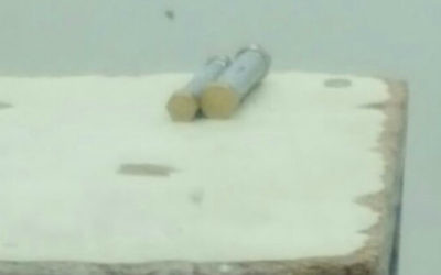 Two pipe bombs allegedly brought by a Palestinian teen to the military court near Nablus, May 10, 2017. (Police spokesperson)