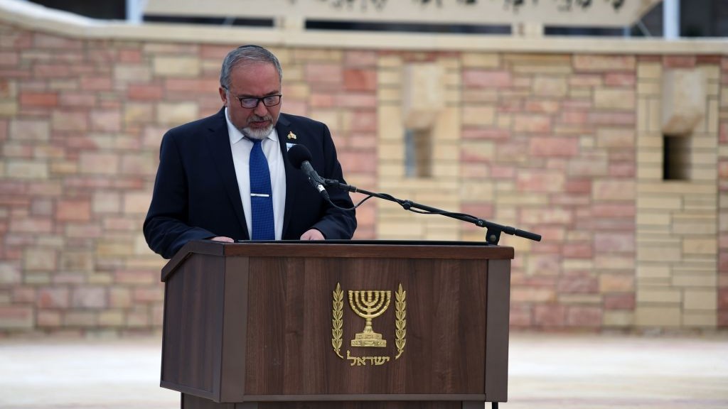Defense Minister Avigdor Liberman speaks at a Memorial Day ceremony at the Kiryat Shaul Military Cemetery in Tel Aviv on May 1, 2017. (Ariel Harmoni/Defense Ministry) Defense Minister Avigdor Liberman speaks at a Memorial Day ceremony at the Kiryat Shaul Military Cemetery in Tel Aviv on May 1, 2017. (Ariel Harmoni/Defense Ministry)