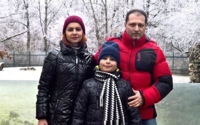 Dan Sofer, his wife and son in Vilnius, Lithuania, December 2016. (Dan Sofer, courtesy)