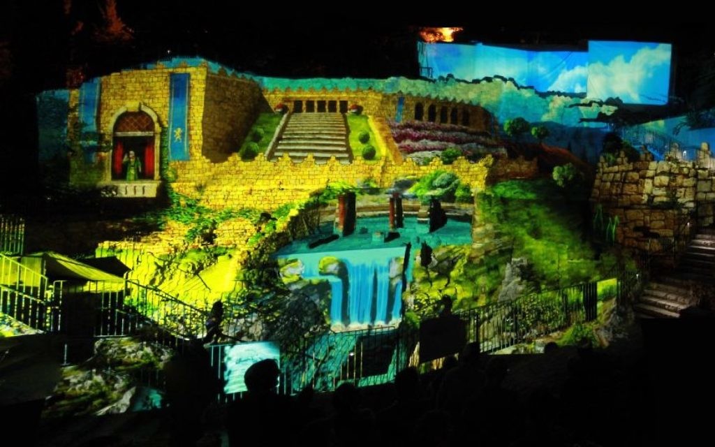 A screenshot from the new 'Hallelujah' nighttime attraction at the City of David in Jerusalem. (courtesy AVS) A screenshot from the new 'Hallelujah' nighttime attraction at the City of David in Jerusalem. (courtesy AVS)