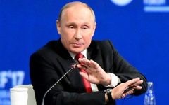 Russian President Vladimir Putin speaks during a session of the St. Petersburg International Economic Forum on June 2, 2017. AFP / Olga MALTSEVA)